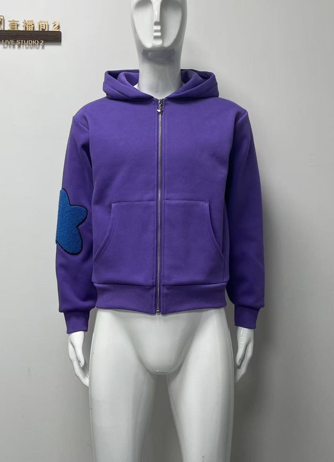 Pink PeaceInRest Star zip-up.